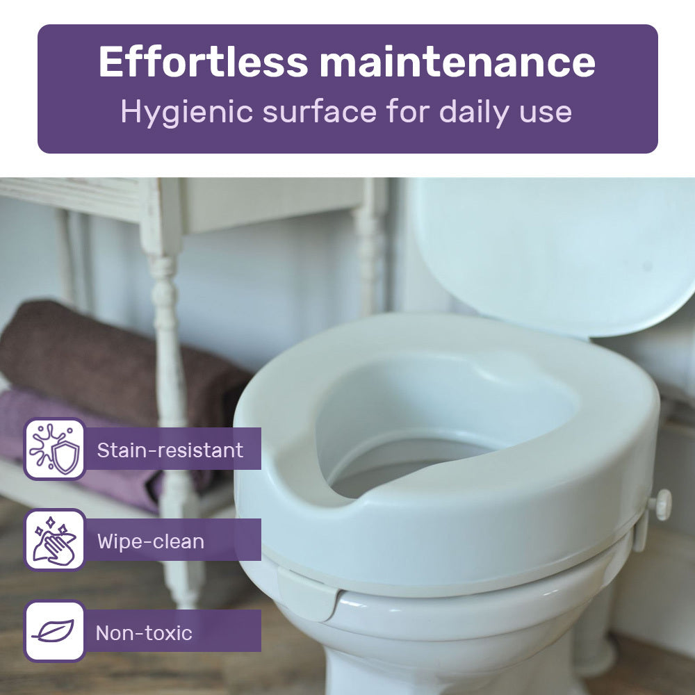 EQUIPMED Raised Over Toilet Seat, 10cm Riser, 125kg - V219-HELSBSEQTS7A
