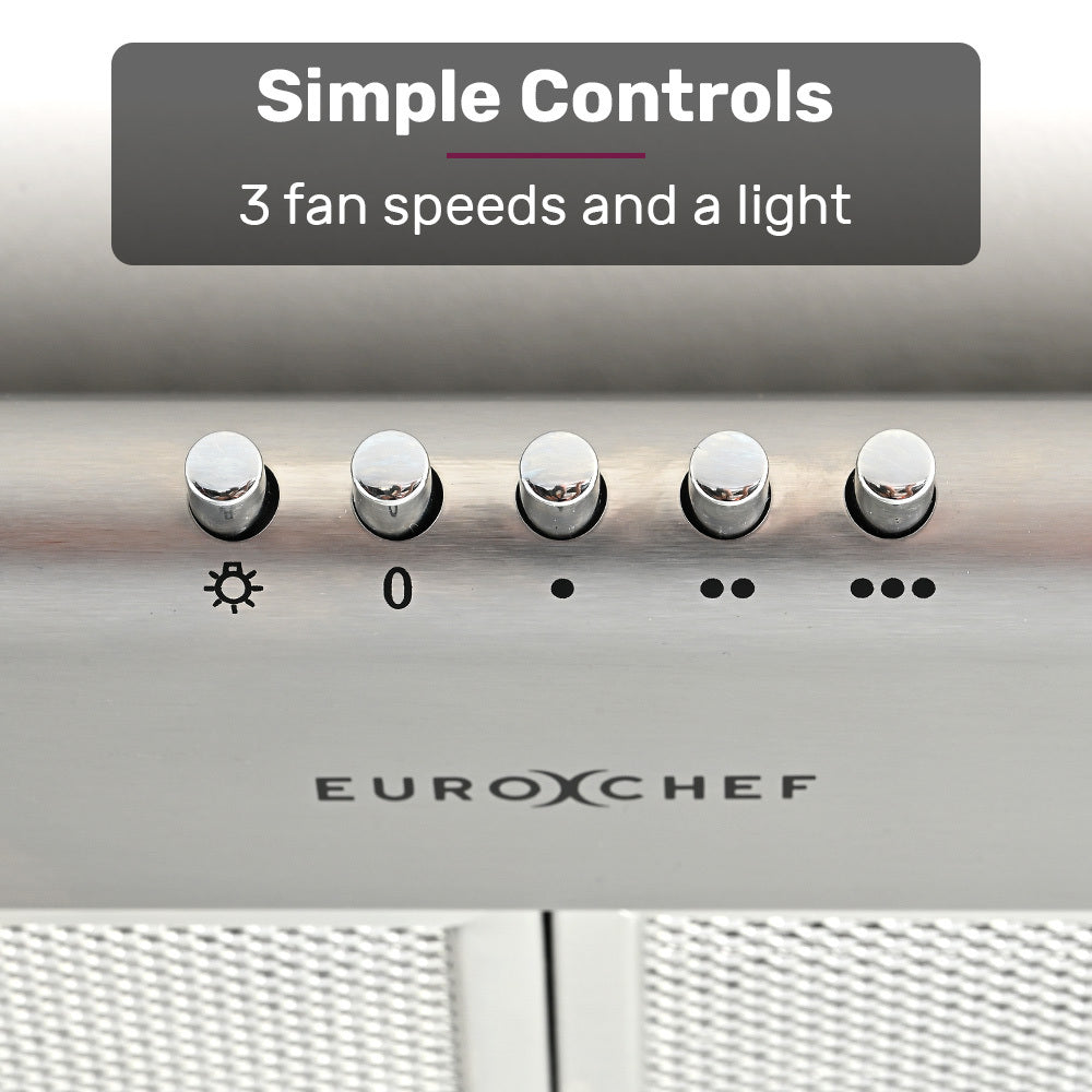 EUROCHEF 60cm Fixed Stainless Steel Rangehood 3-Speed EFR60S - 436360