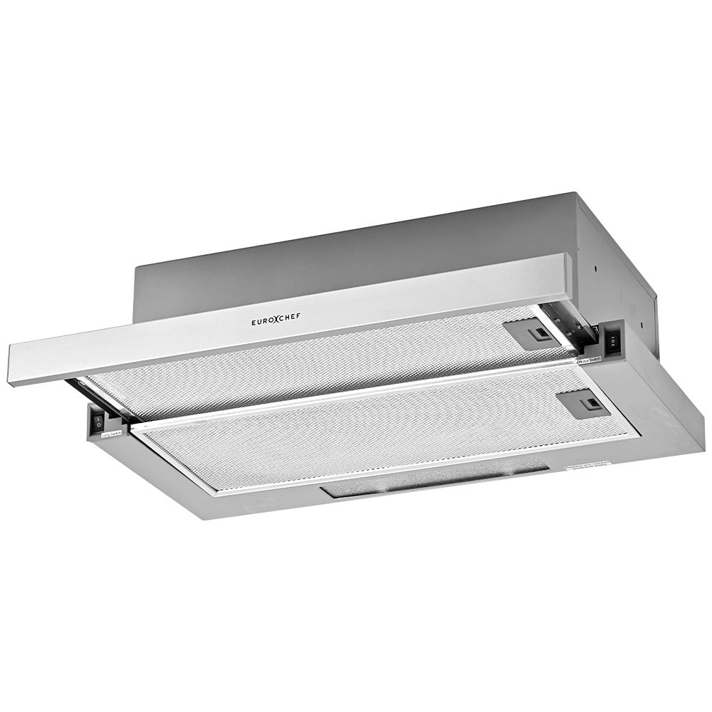 EUROCHEF 60cm Slideout Stainless Steel Rangehood 2-Speed ESR60S - 442914
