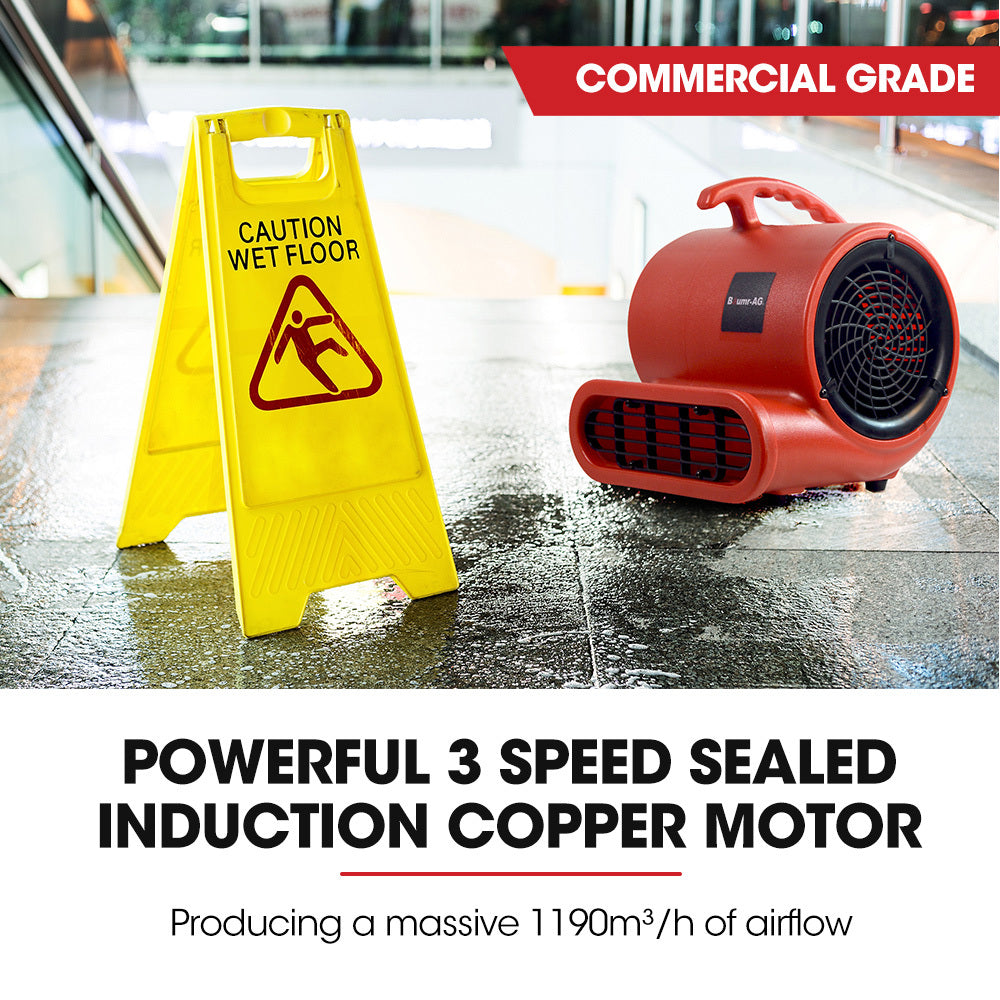 Baumr-AG 3-Speed Carpet Dryer Air Mover Blower Fan, 700CFM, Sealed Copper Motor