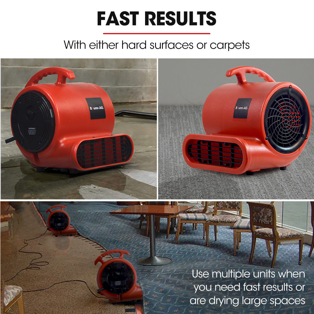 Baumr-AG 3-Speed Carpet Dryer Air Mover Blower Fan, 700CFM, Sealed Copper Motor