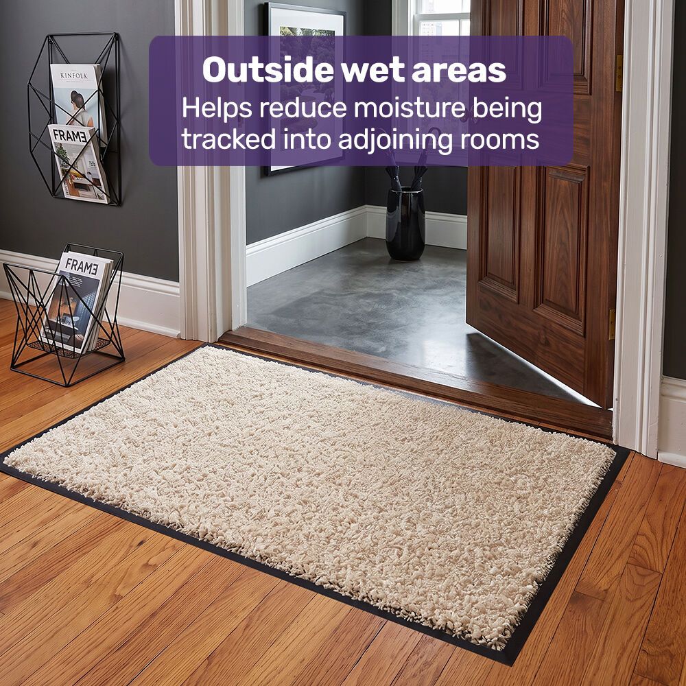 EQUIPMED 60x85cm Non-Slip Indoor Rug Floor Mat Beige, Poly - V219-STAMATEQ96BA