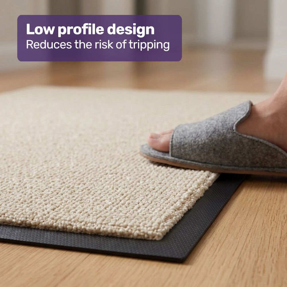 EQUIPMED 60x85cm Non-Slip Indoor Rug Floor Mat Beige, Poly - V219-STAMATEQ96BA