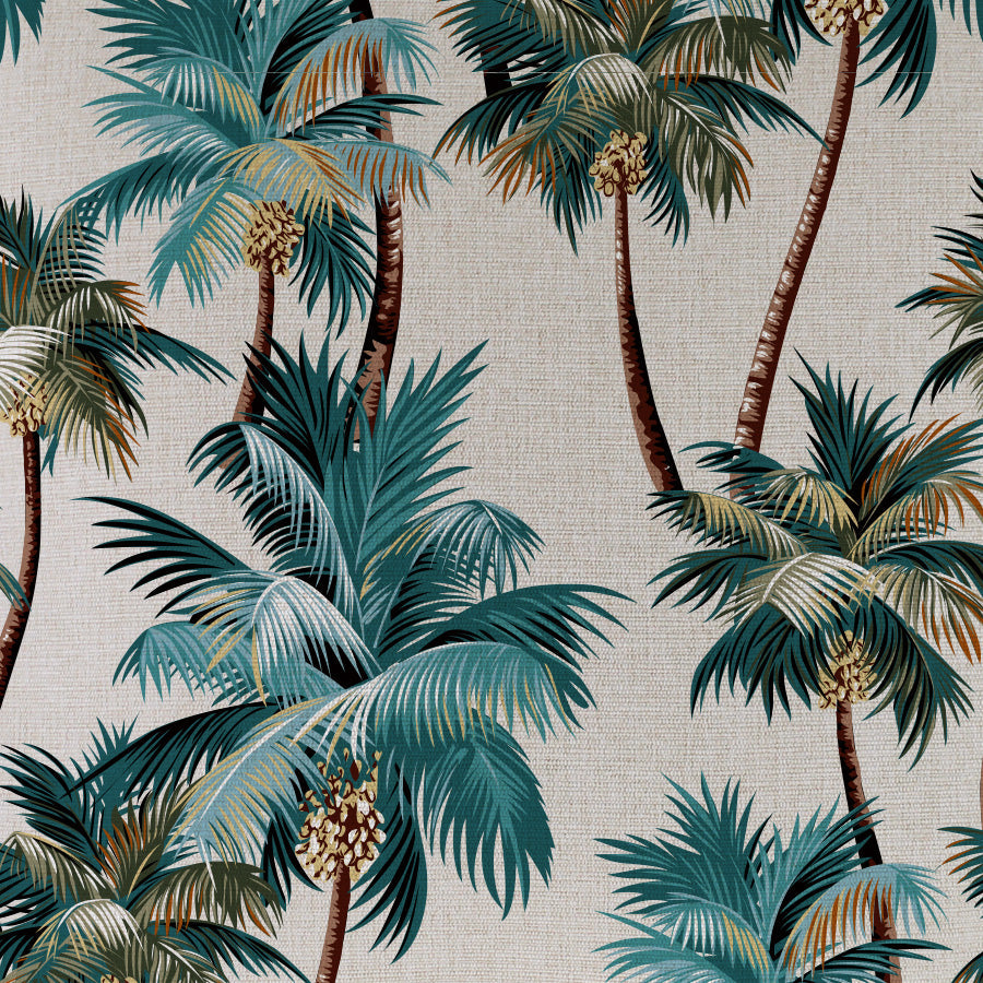 Cushion Cover - Coastal Fringe Natural - Palm Trees Natural - 35cm x 50cm