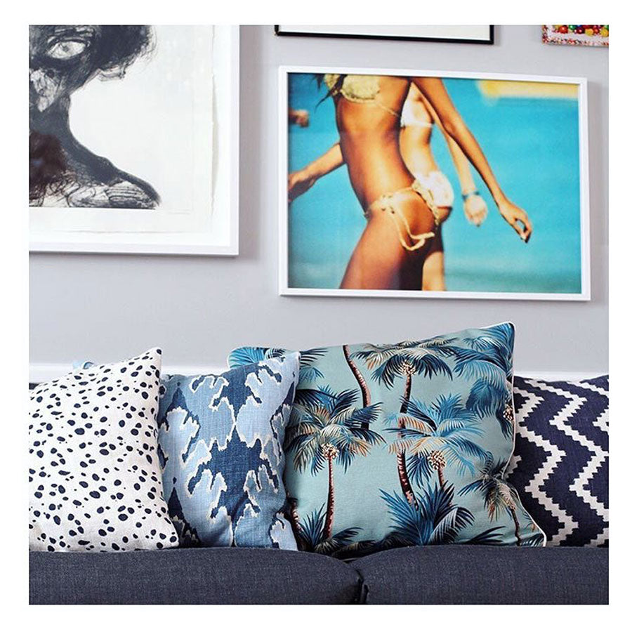 Cushion Cover - With Piping - Palm Trees Lagoon - 60cm x 60cm