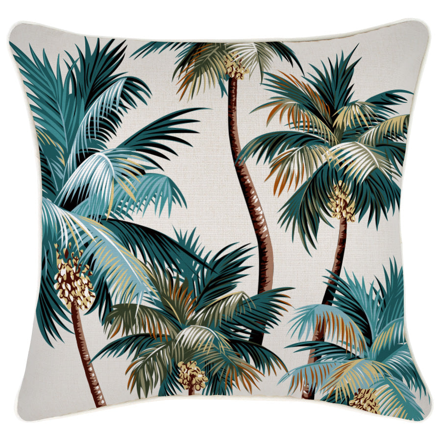 Cushion Cover - With Piping - Palm Trees Natural - 45cm x 45cm