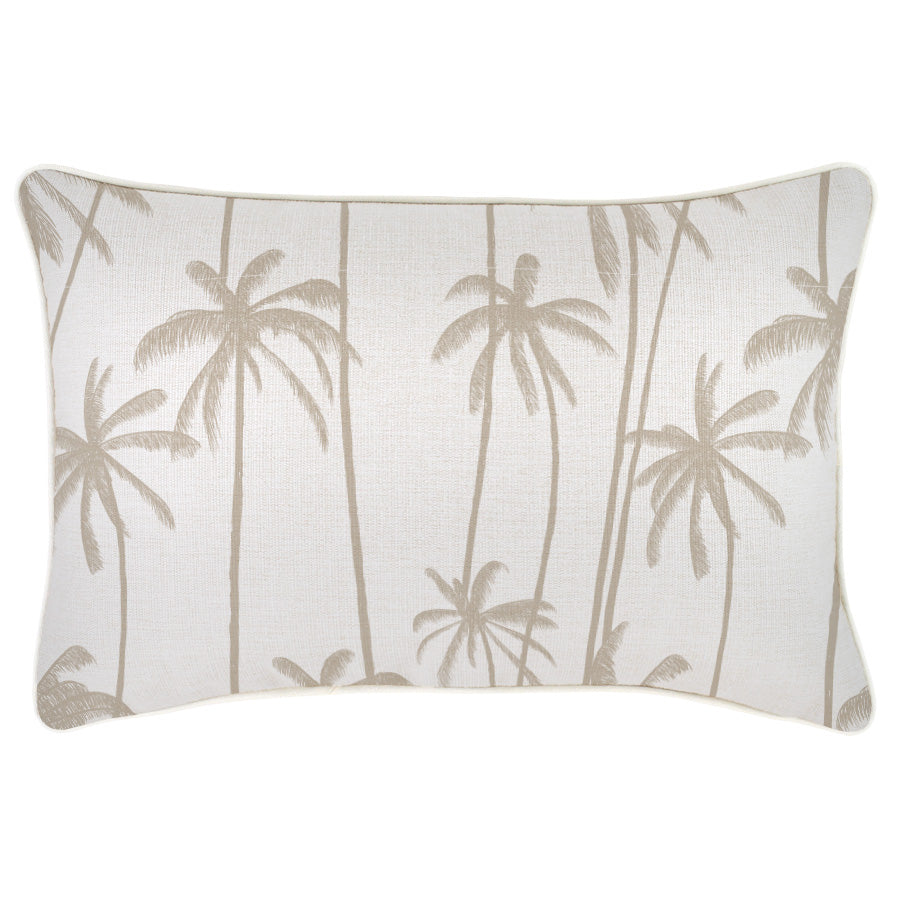 Cushion Cover - With Piping - Tall - Palms - Beige - 35cm x 50cm