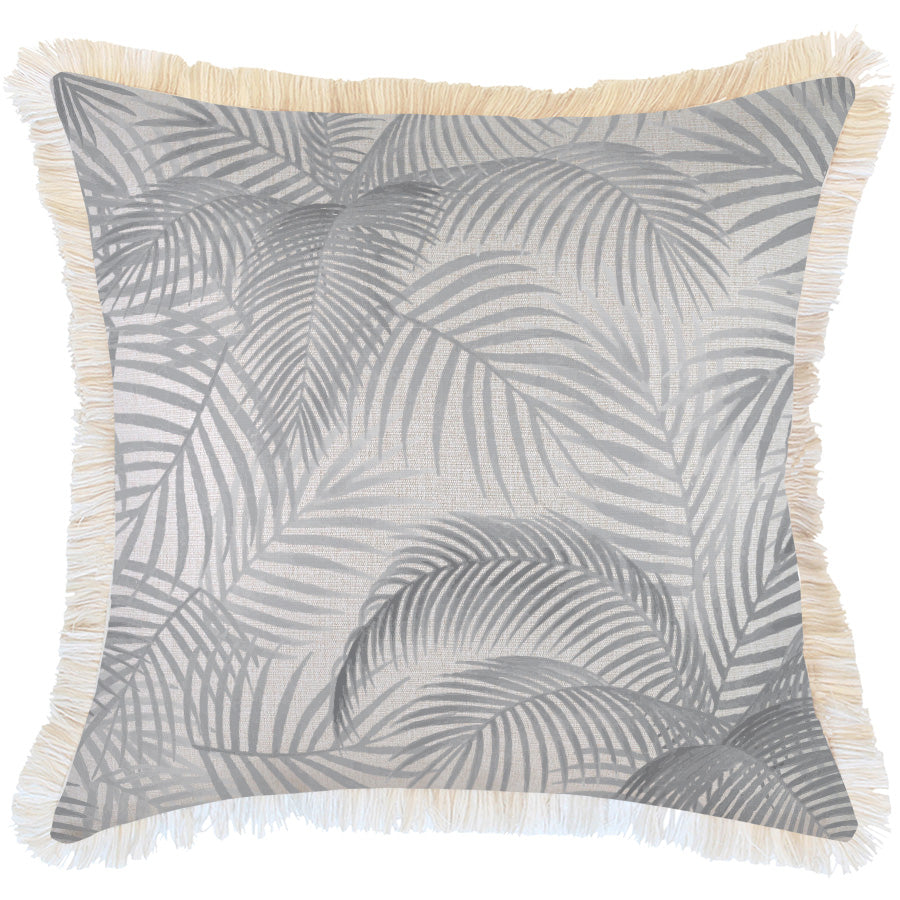 Cushion Cover - Coastal Fringe Natural - Seminyak Smoke - 60cm x 60cm