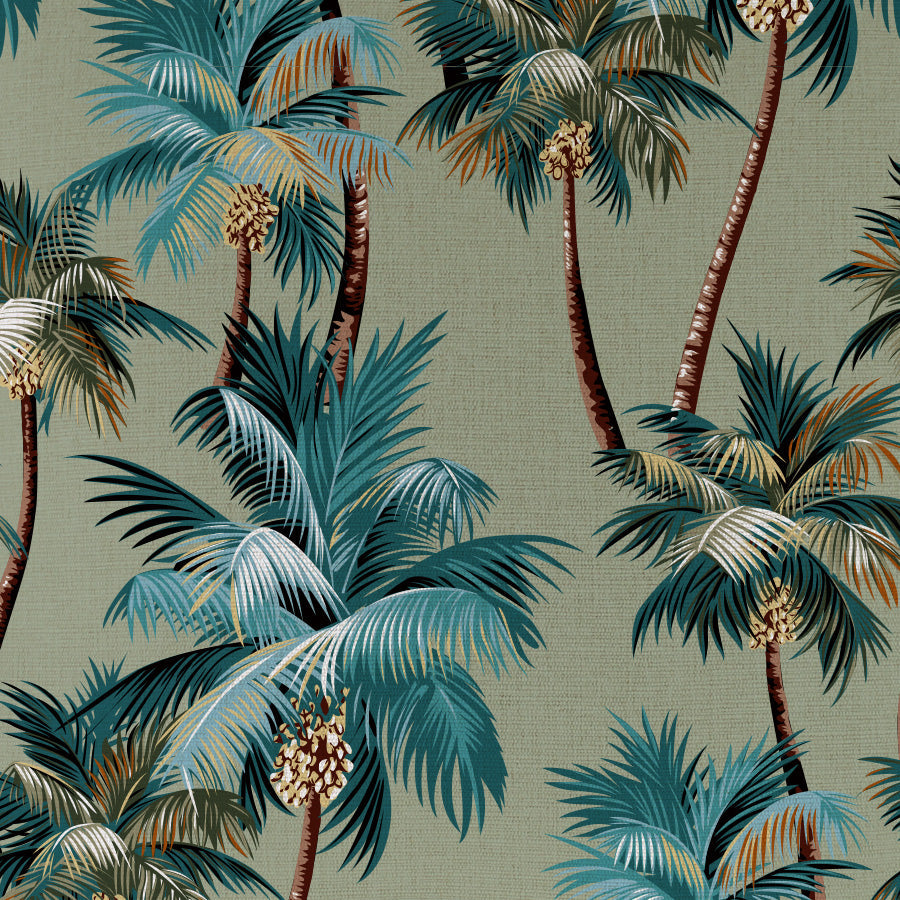 Cushion Cover - Coastal Fringe - Palm Trees Sage - 45cm x 45cm