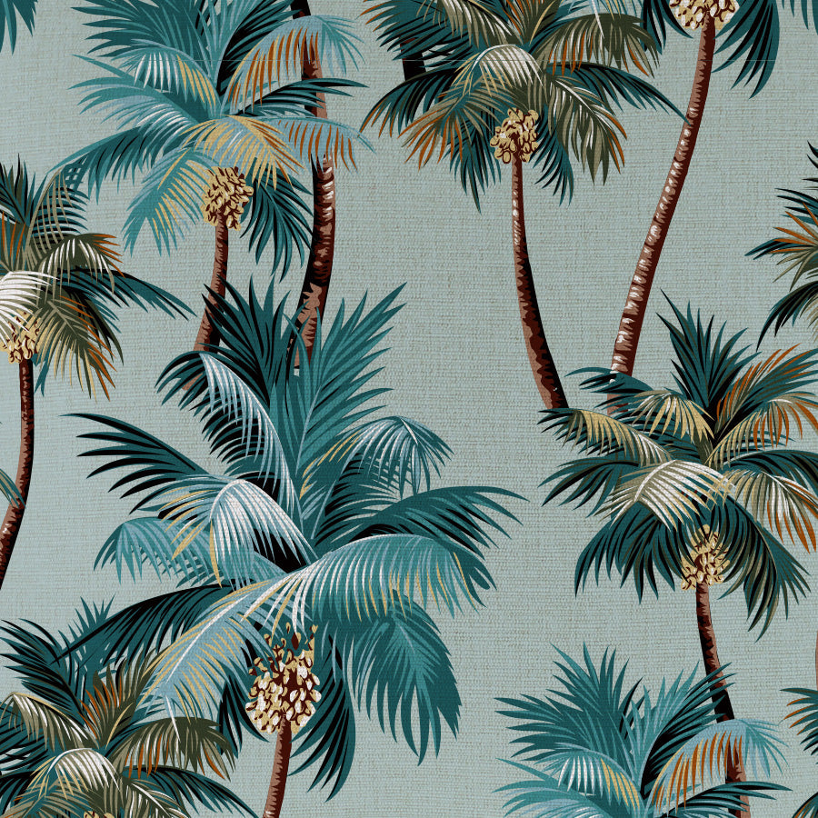 Cushion Cover - Coastal Fringe - Palm Trees Seafoam - 60cm x 60cm