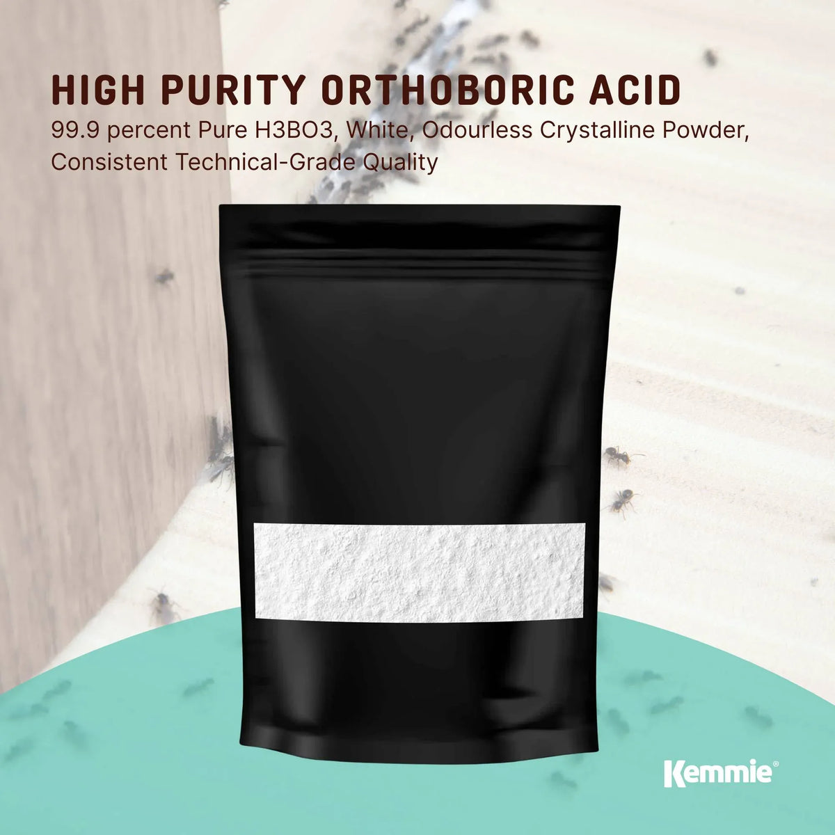Kemmie 400g Boric Acid Powder 99.9% Pure - Soluble Orthoboric Acid H3BO3