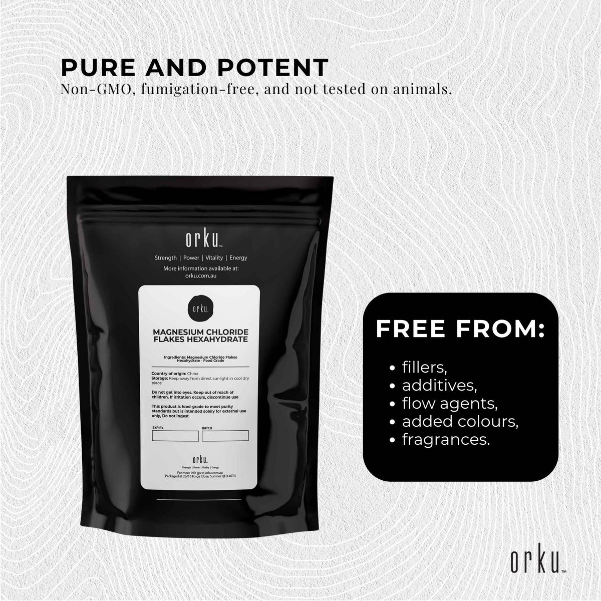 Orku 2Kg Magnesium Chloride Flakes Hexahydrate - FCC USP Spec Bath Salts