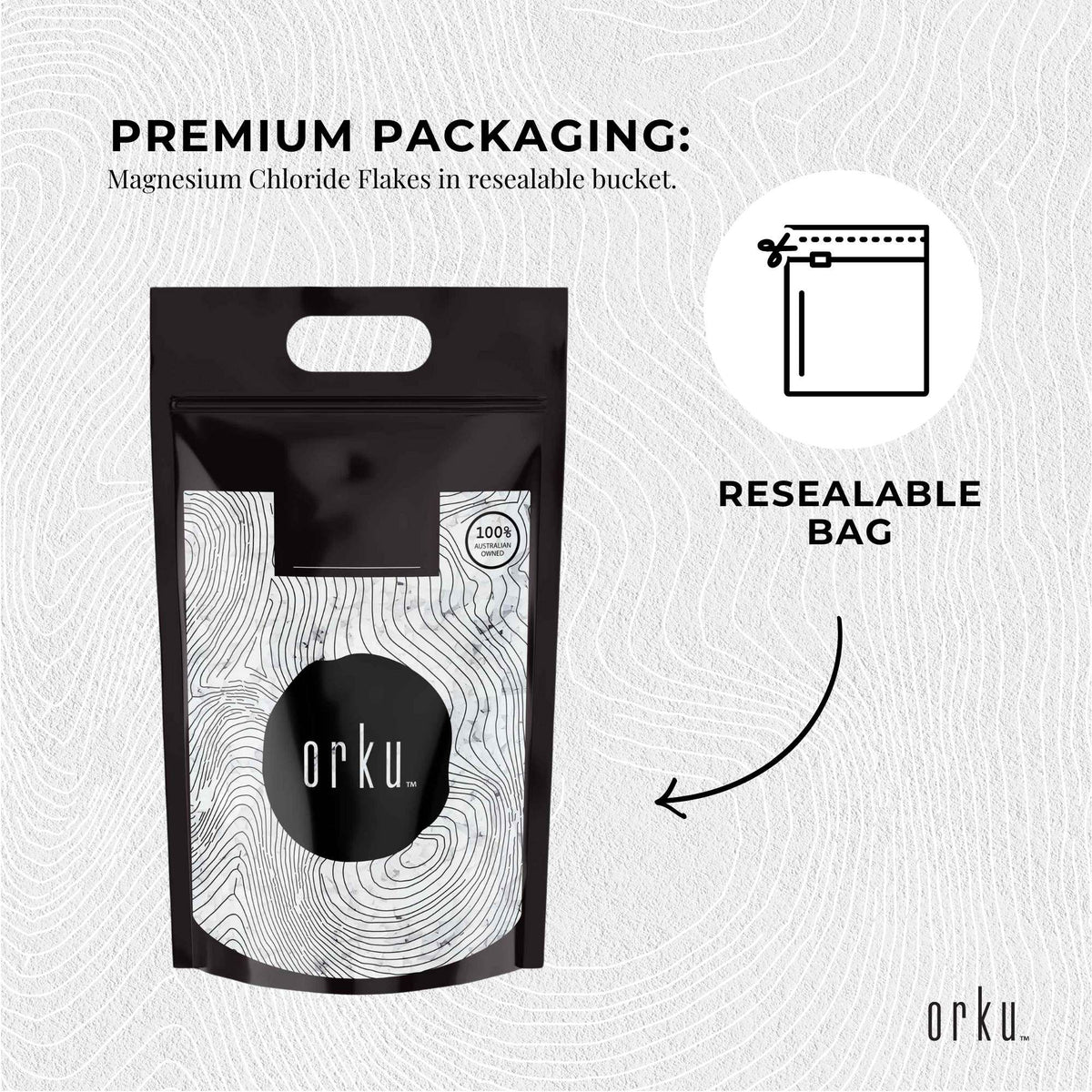 Orku 5Kg Magnesium Chloride Flakes Hexahydrate - FCC USP Spec Bath Salts