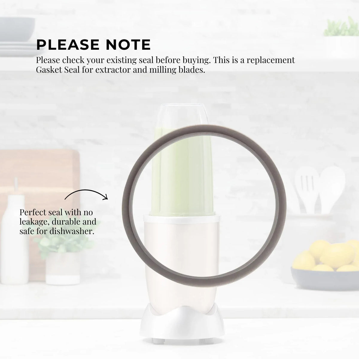 For Nutribullet Short Cup + Handheld Lip Ring + Grey Seal 900 and 600 Models