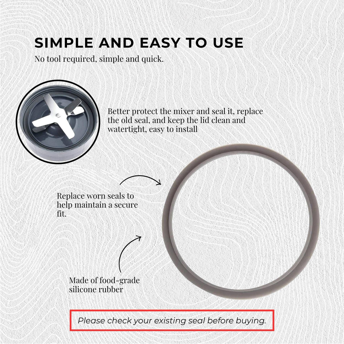 3x Grey Gasket Seal Ring Compatible with Nutribullet 600 900 1200W 90mm