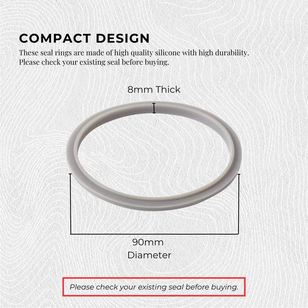 Kitchee 4x Grey Gasket Seal Ring For Nutribullet 600 900 1200W 90mm