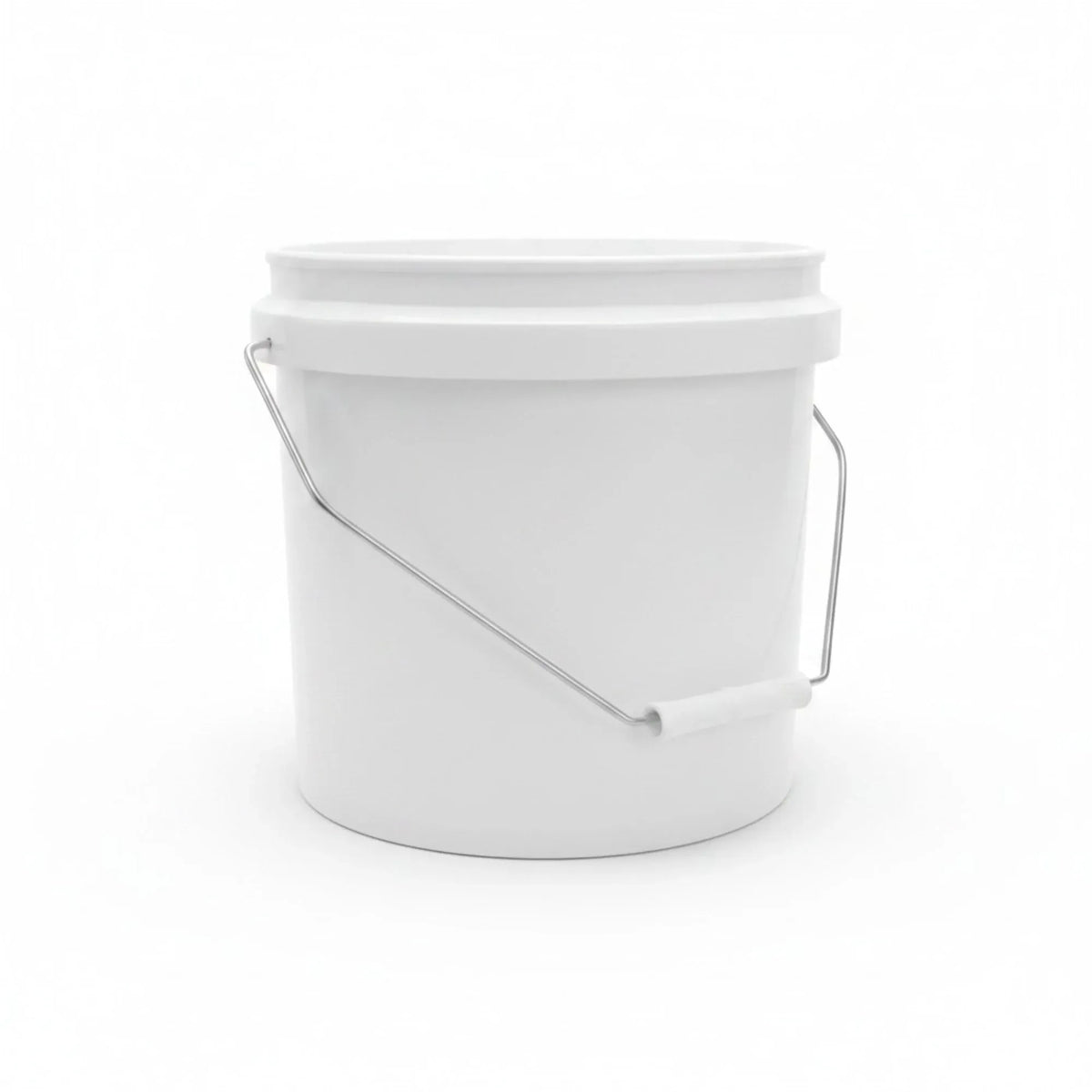 Kitchee Bulk 10x 10L Plastic Buckets + Lids - Empty White With Handle Large Pail