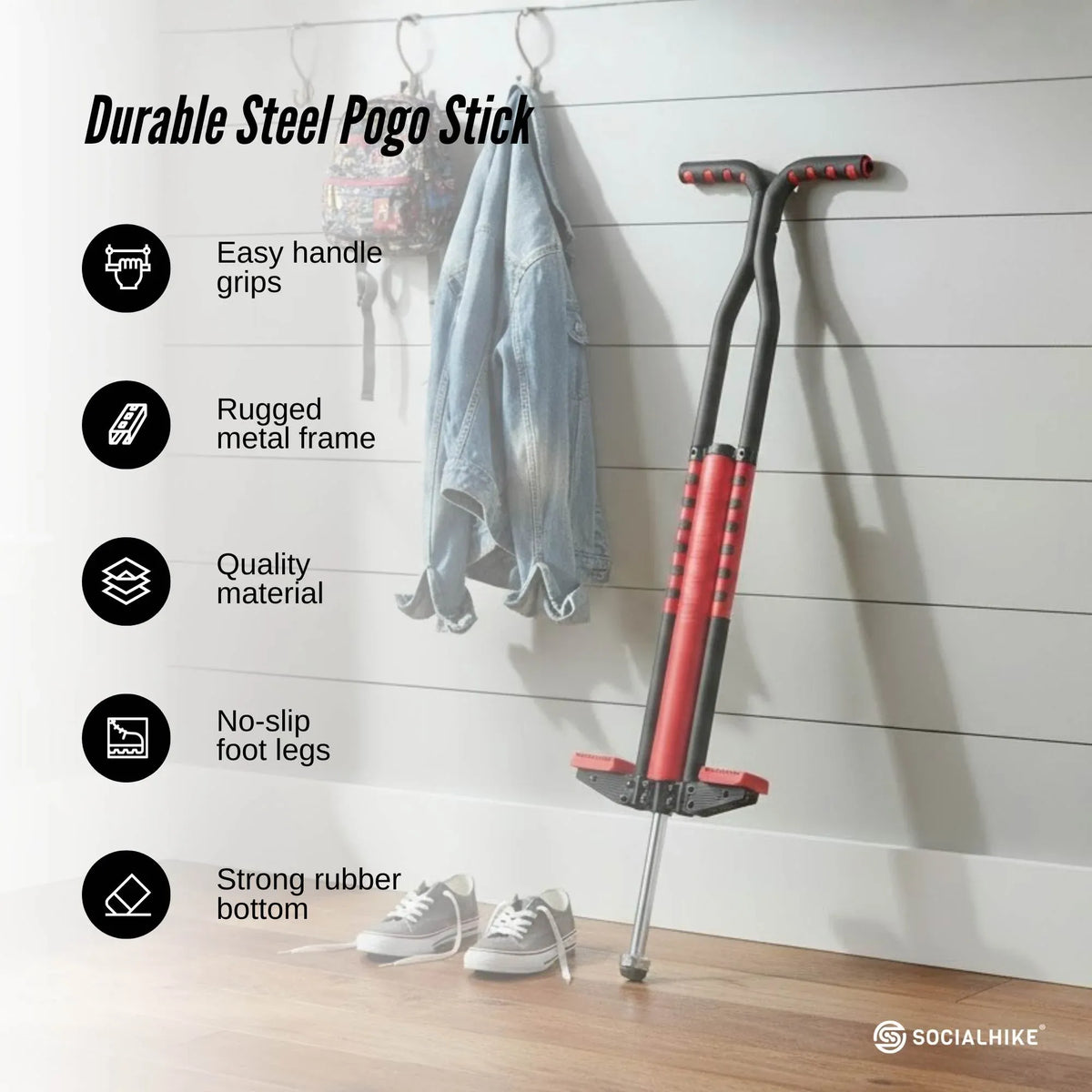Social Hike Yellow Pogo Stick - Kids Jumping Jackhammer Exercise Hopper Toy