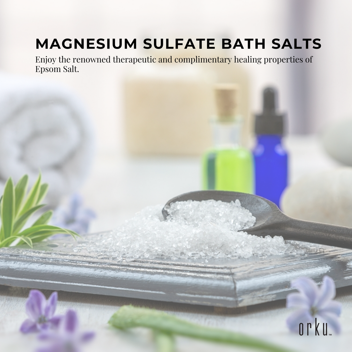 Orku 1.3kg Epsom Salt Tub - Magnesium Sulphate For Bath Skin Body Skin Care