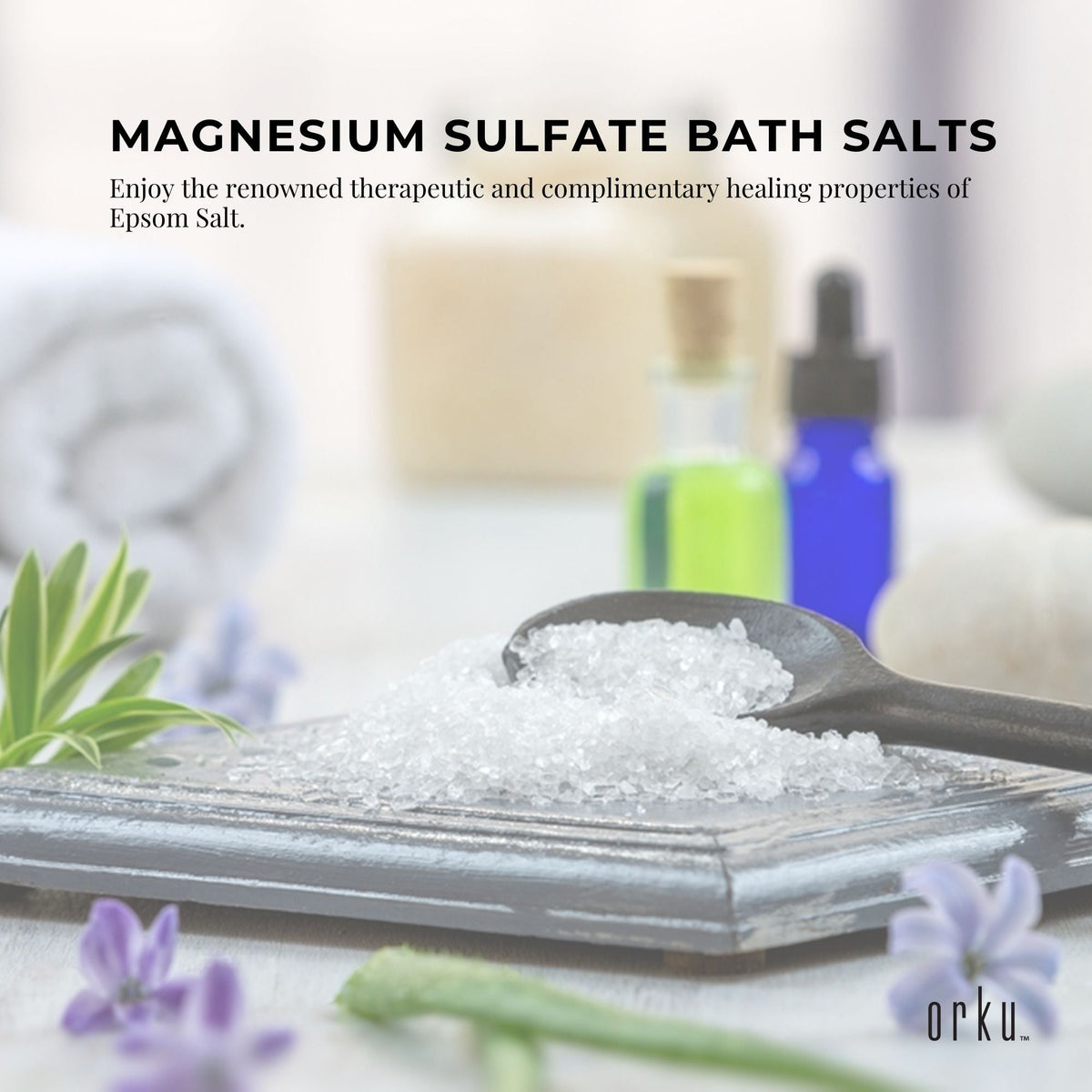 Orku 5kg Epsom Salt Tub - Magnesium Sulphate For Bath Skin Body Skin Care