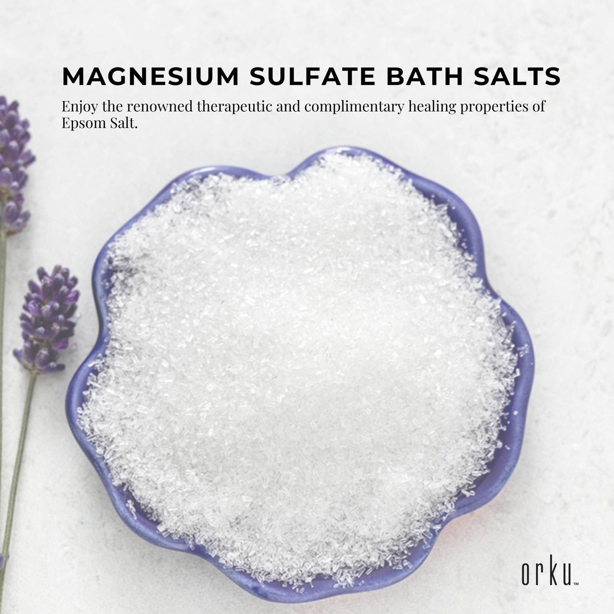 Orku 1Kg Epsom Salt Magnesium Sulphate Bath Salts Skin Body