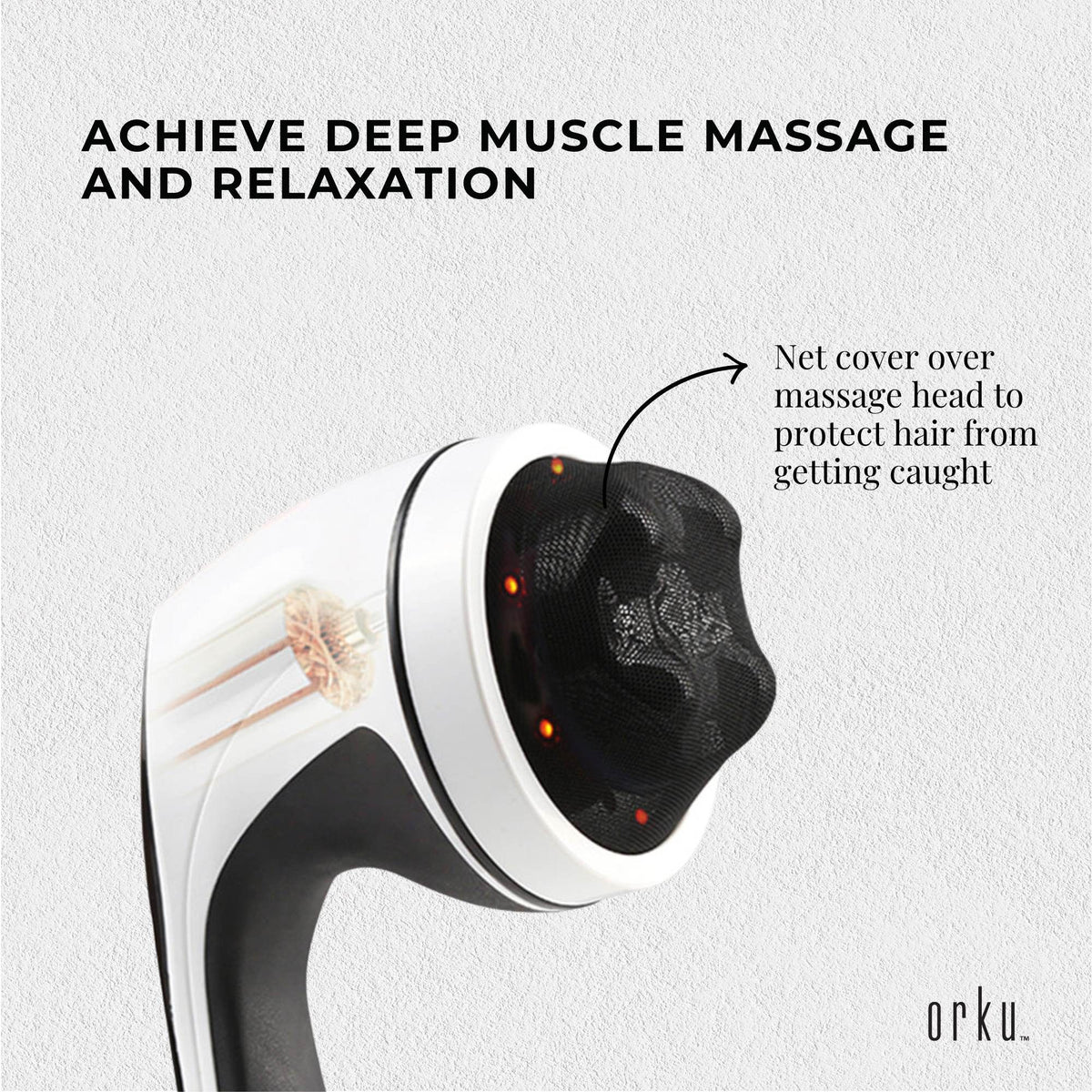 Orku Full Body Vibration Handheld Massager - 4 Heads Neck Shoulders Back Legs
