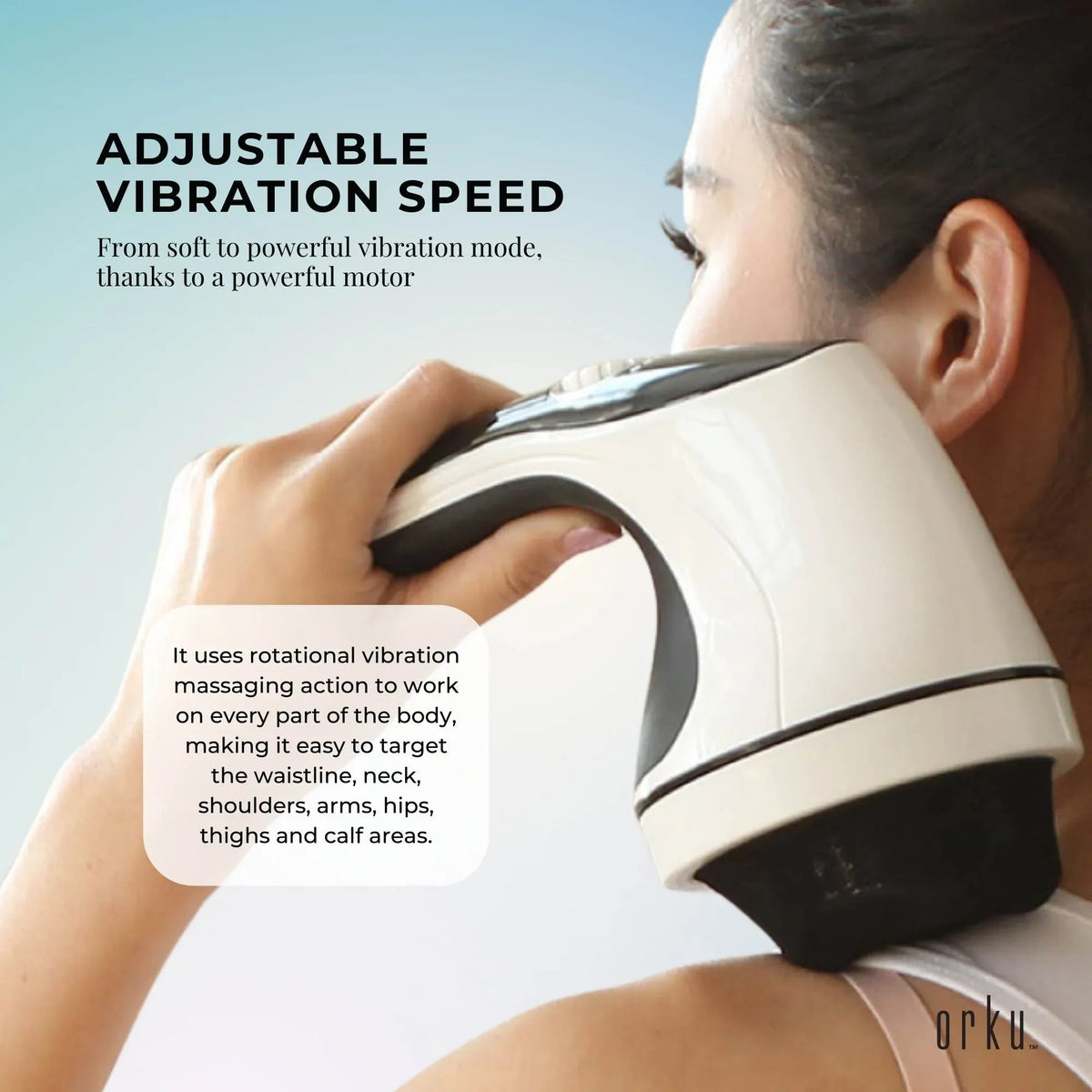 Orku Full Body Vibration Handheld Massager - 4 Heads Neck Shoulders Back Legs