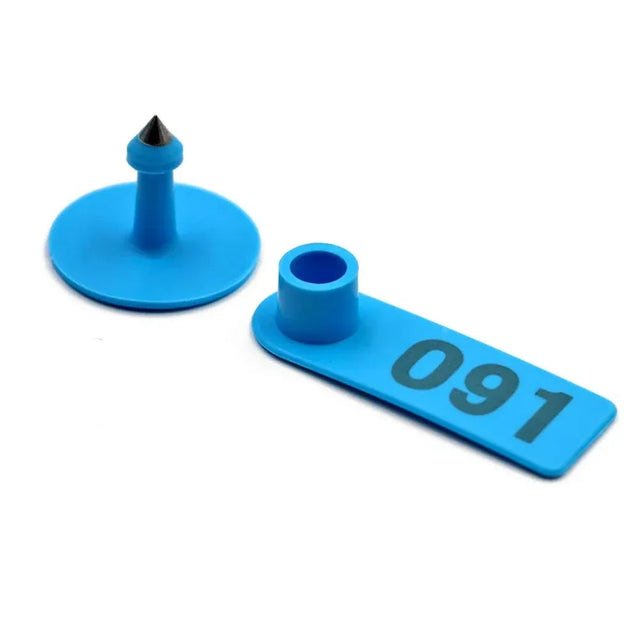 Number Ear Tags Set 5x2cm Blue Small Cow Sheep Pig Livestock Label 1-100 Cattle