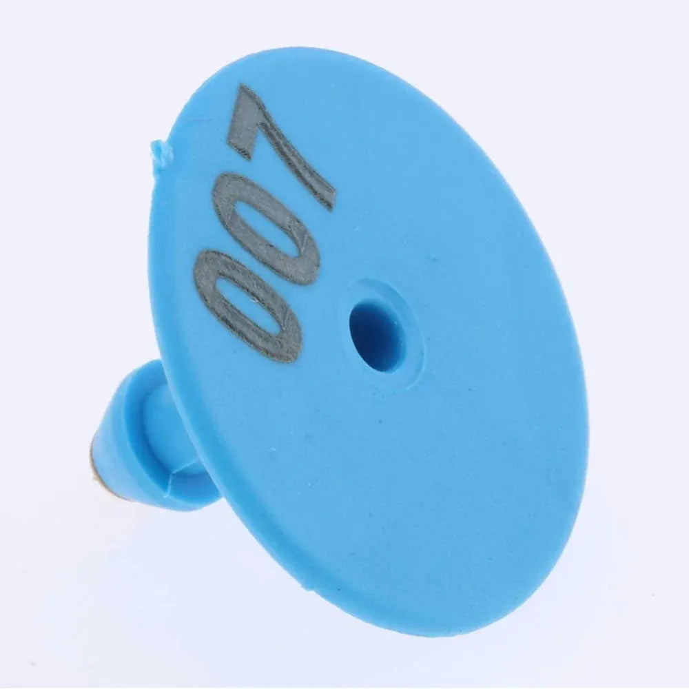 1-100 Cattle Number Ear Tags Set - Round Blue Pig Sheep Goat Livestock Labels