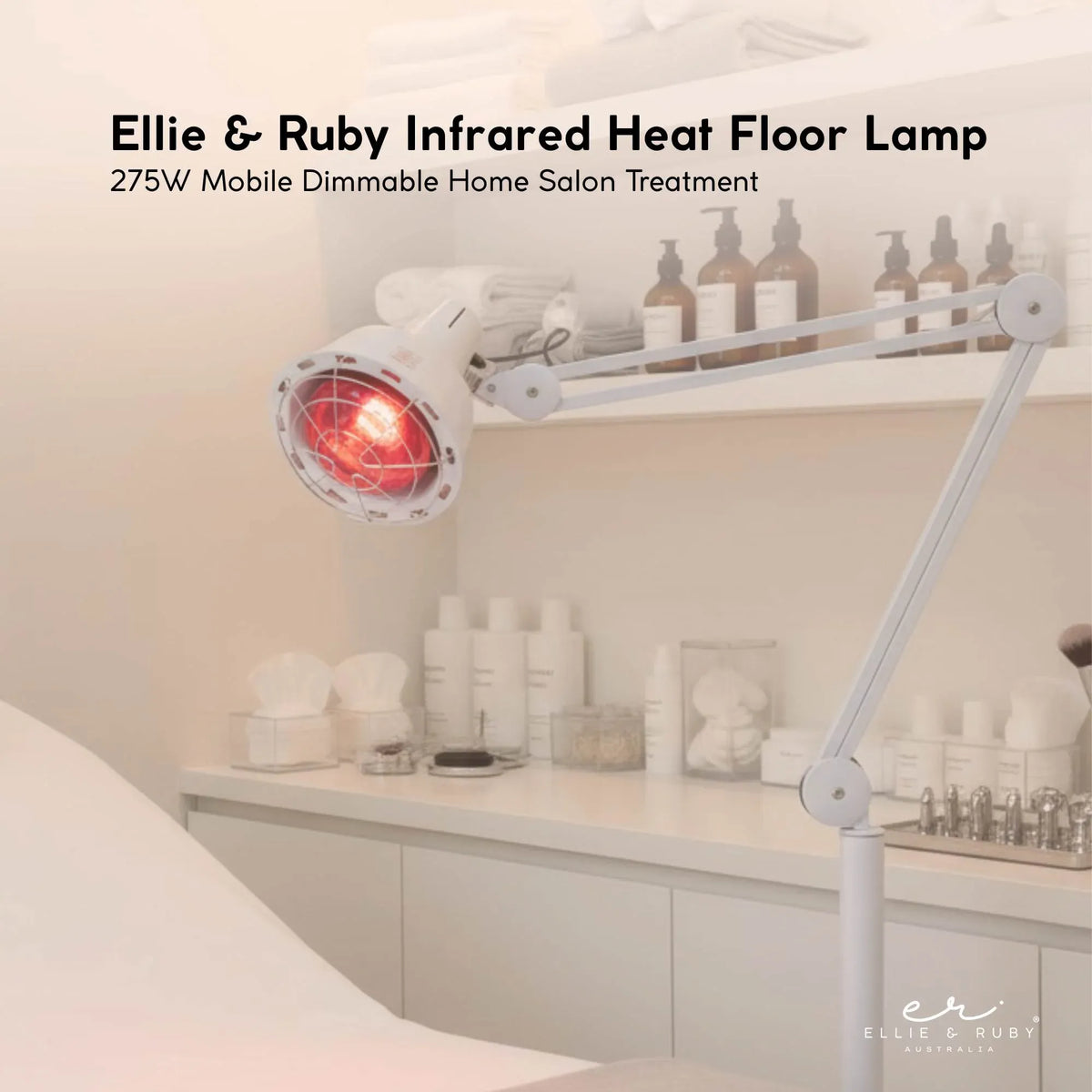 Ellie & Ruby Infrared Heat Floor Lamp 275W Mobile Dimmable Home Salon Treatment