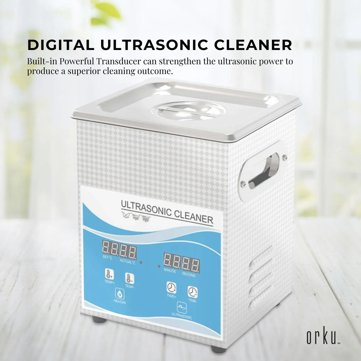 Orku 2L Digital Ultrasonic Jewellery Cleaner for Watches and Parts