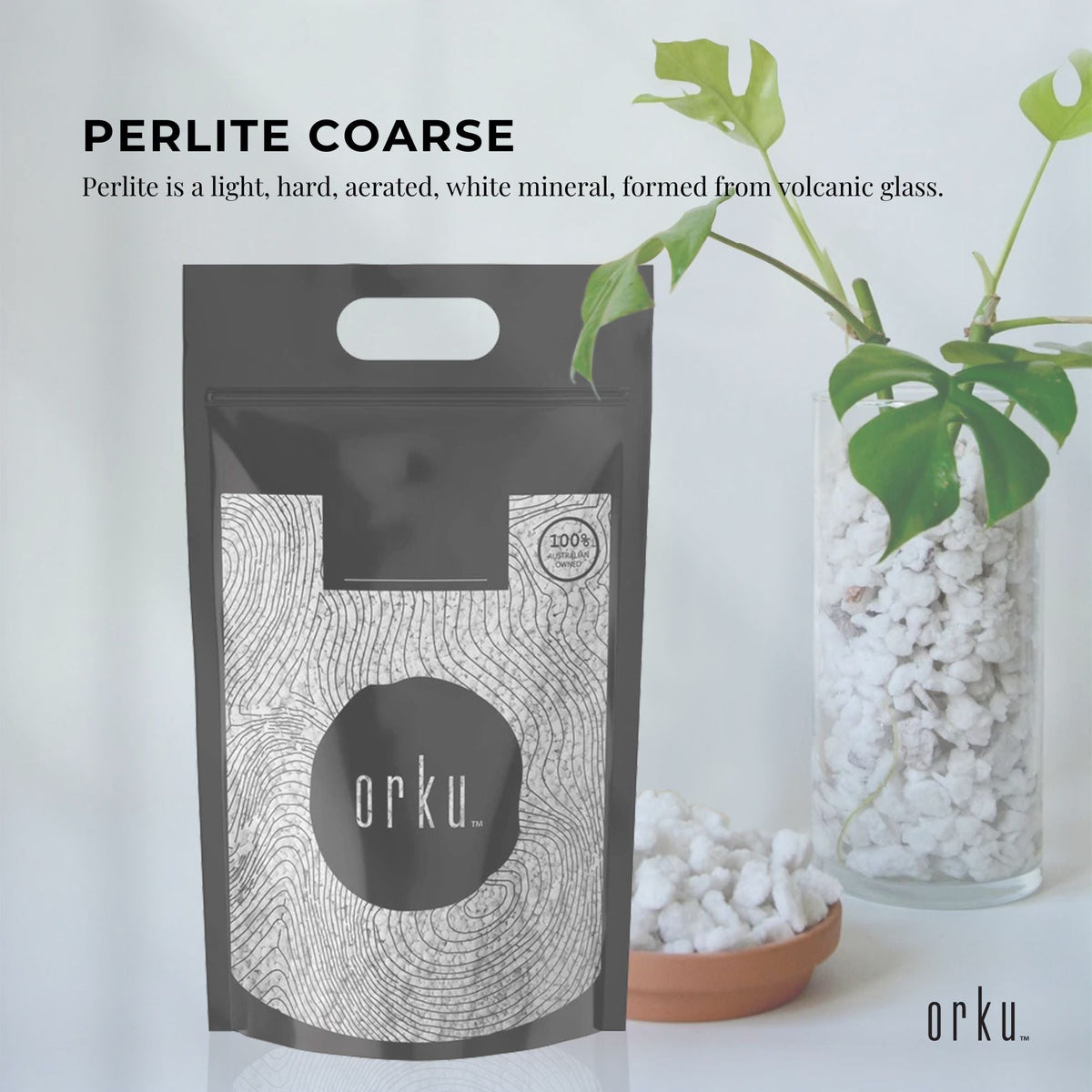 Orku 10L Perlite Coarse Premium Soil Expanded Medium Plants Hydroponics