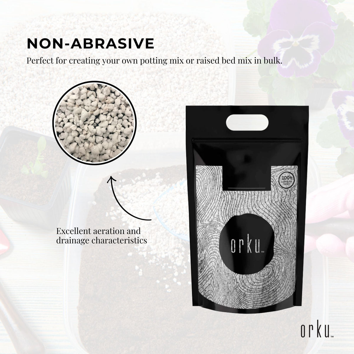 Orku 10L Perlite Coarse Premium Soil Expanded Medium Plants Hydroponics