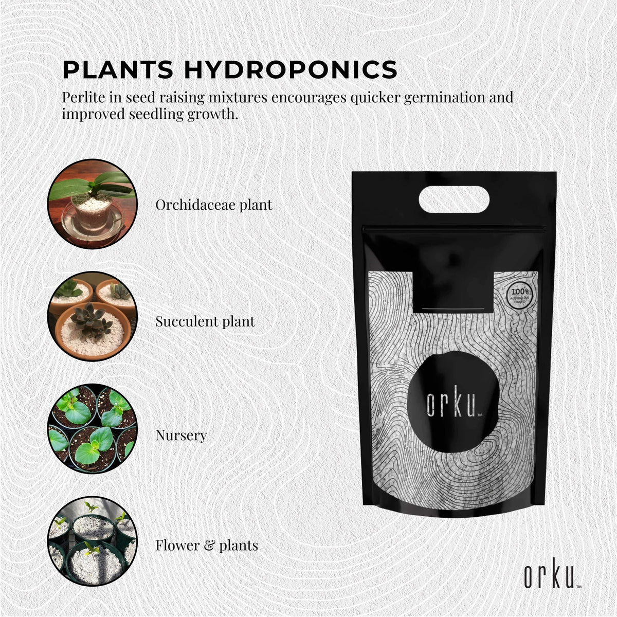 Orku 10L Perlite Coarse Premium Soil Expanded Medium Plants Hydroponics