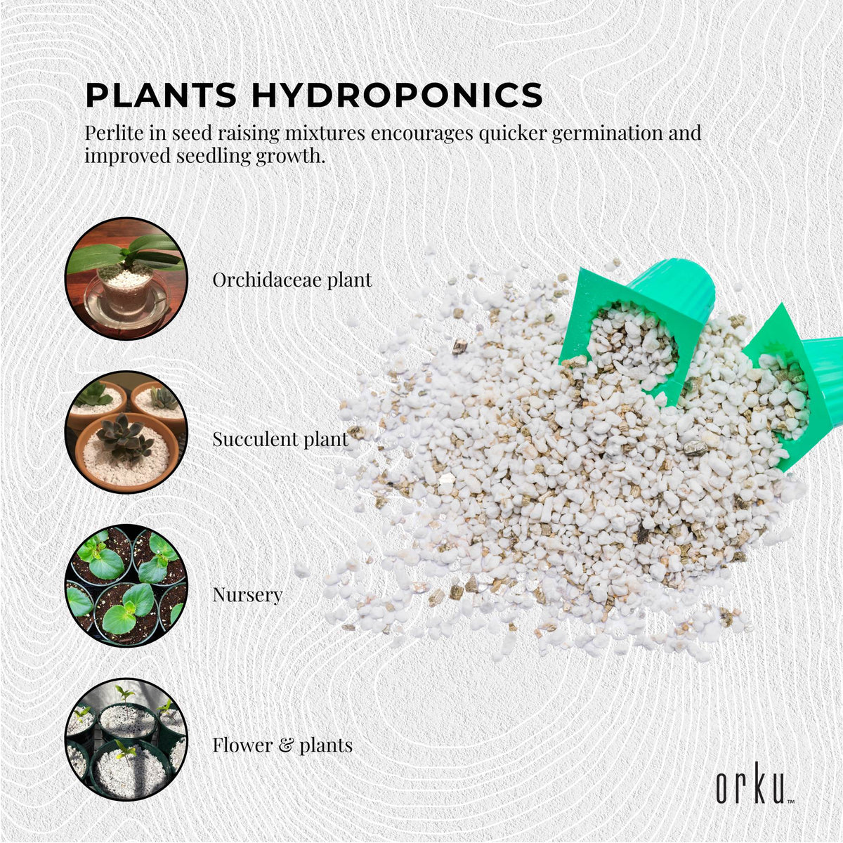 Orku 50L Perlite Coarse Premium Soil Expanded Medium Plants Hydroponics