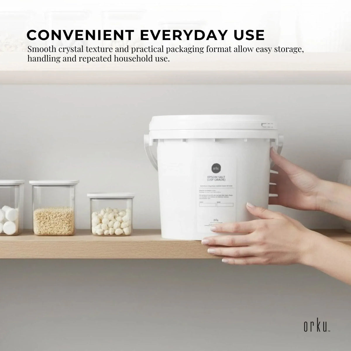 Orku 5Kg USP Epsom Salt Crystals Magnesium Sulphate Tub - Bath Soak Salts