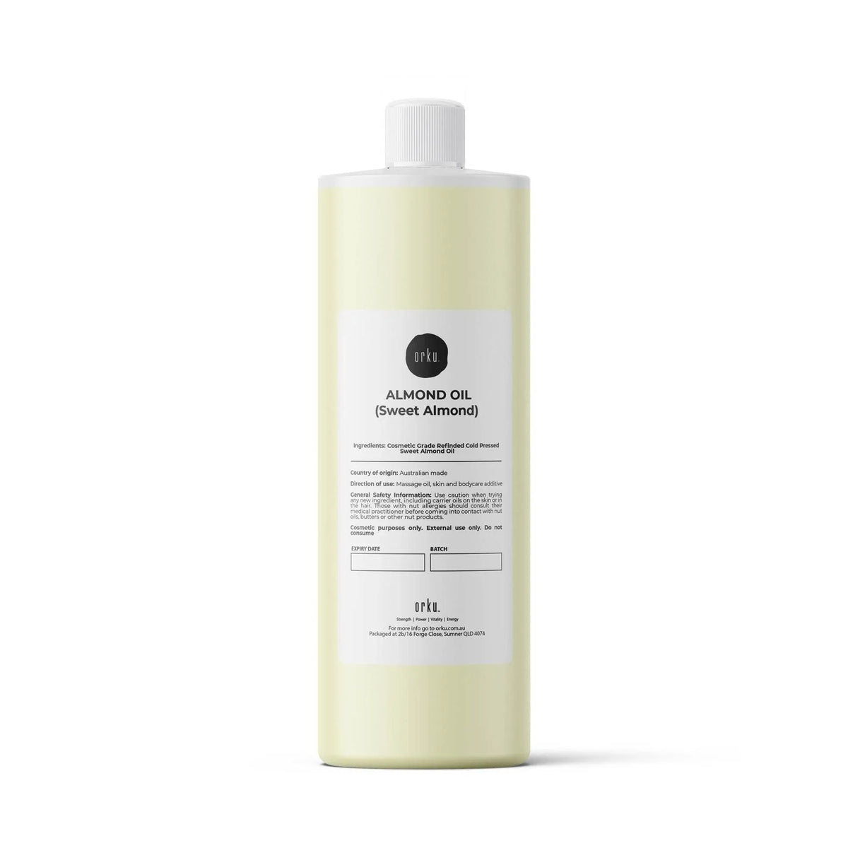 Orku 500ml Sweet Almond Oil 100% Pure Refined Cosmetic Carrier Skin Hair