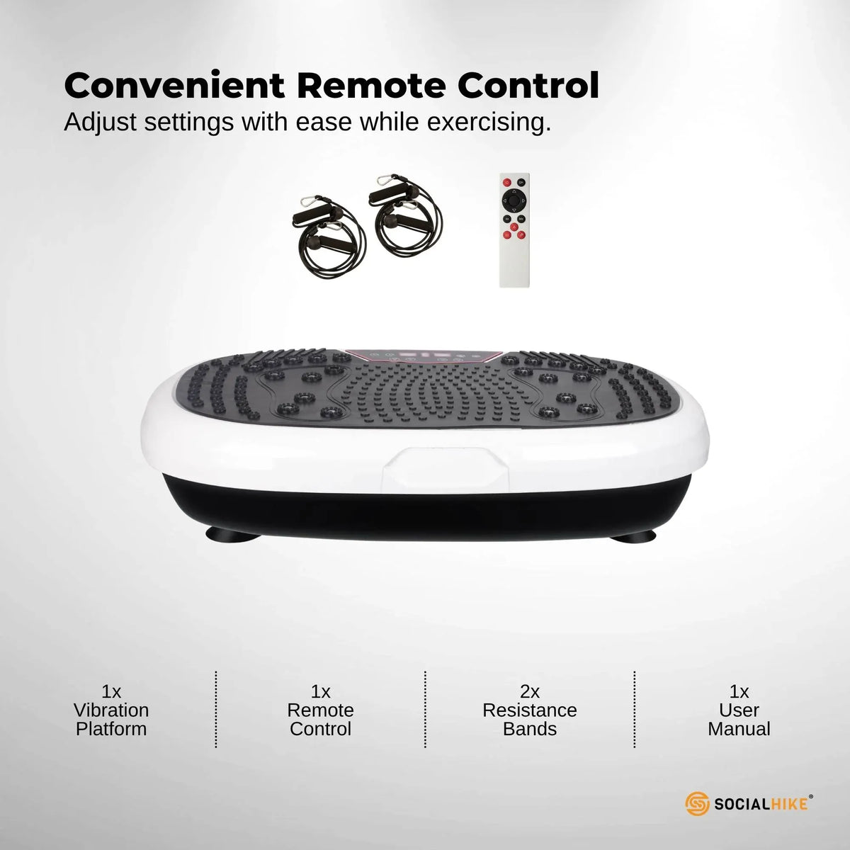 Social Hike 60cm Vibration Plate Machine Full Body Exercise Platform White
