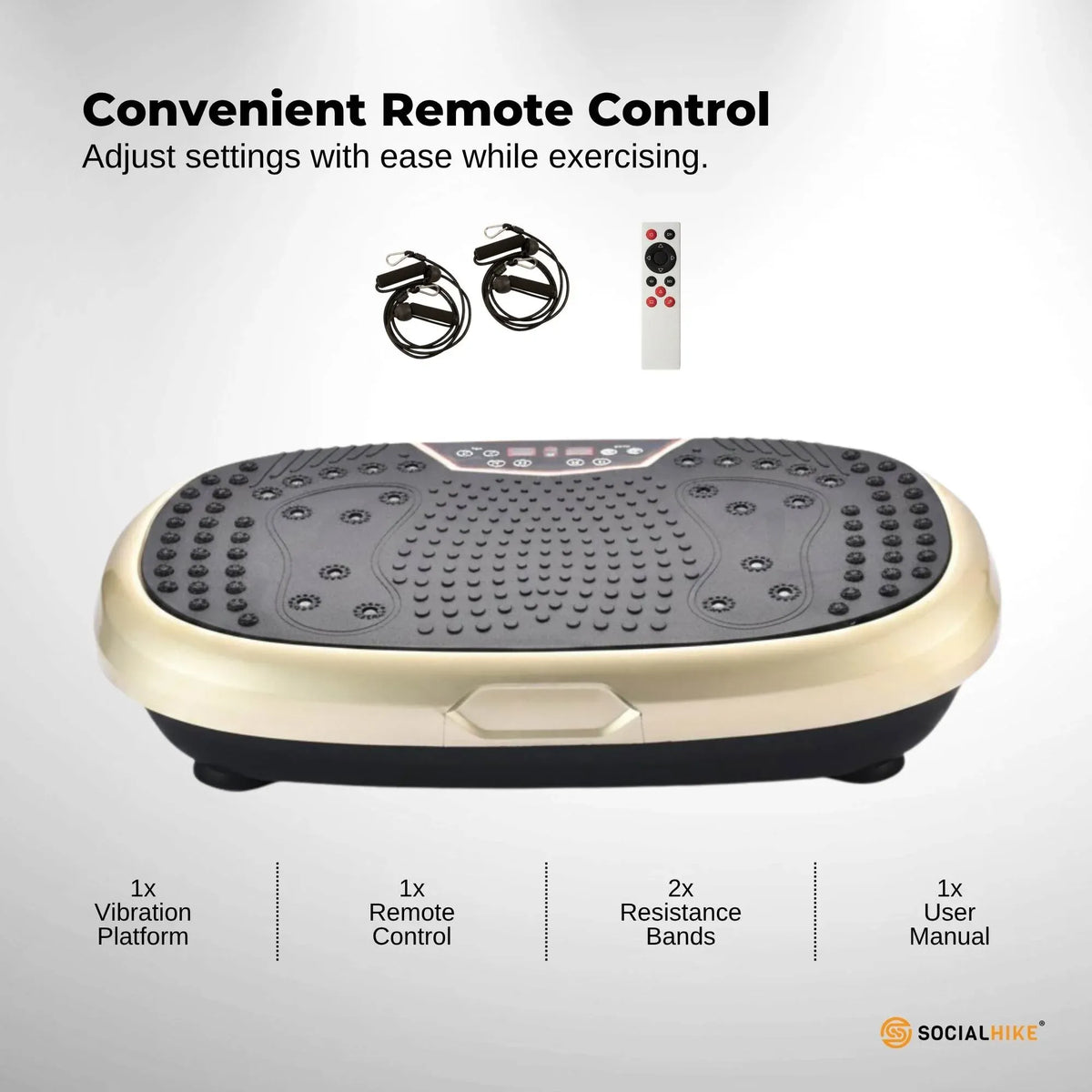 Social Hike 60cm Vibration Plate Machine Full Body Exercise Platform Gold