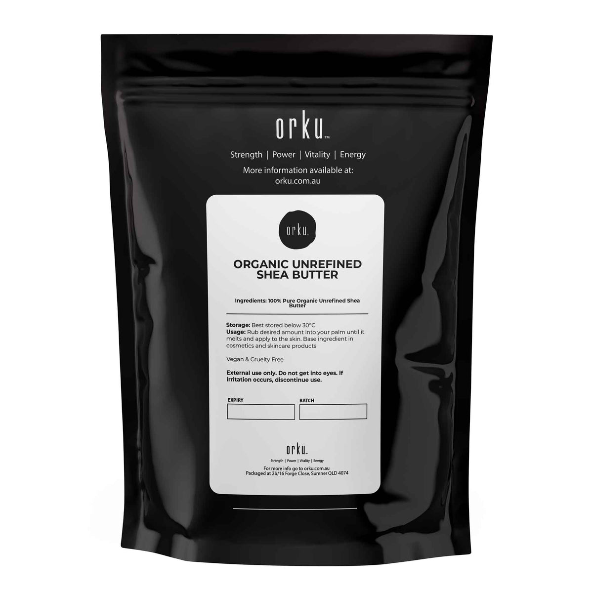 Orku 400g Organic Unrefined Shea Butter Raw African Karite Chunks