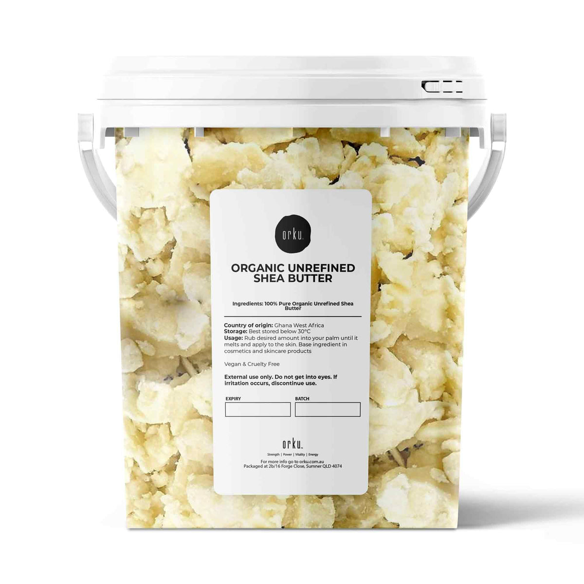 Orku 800g Organic Unrefined Shea Butter Tub Raw African Karite Chunks