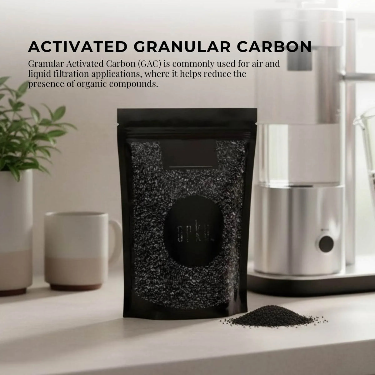 Orku 100g Granular Activated Carbon GAC Coconut Shell Charcoal Filtration Media