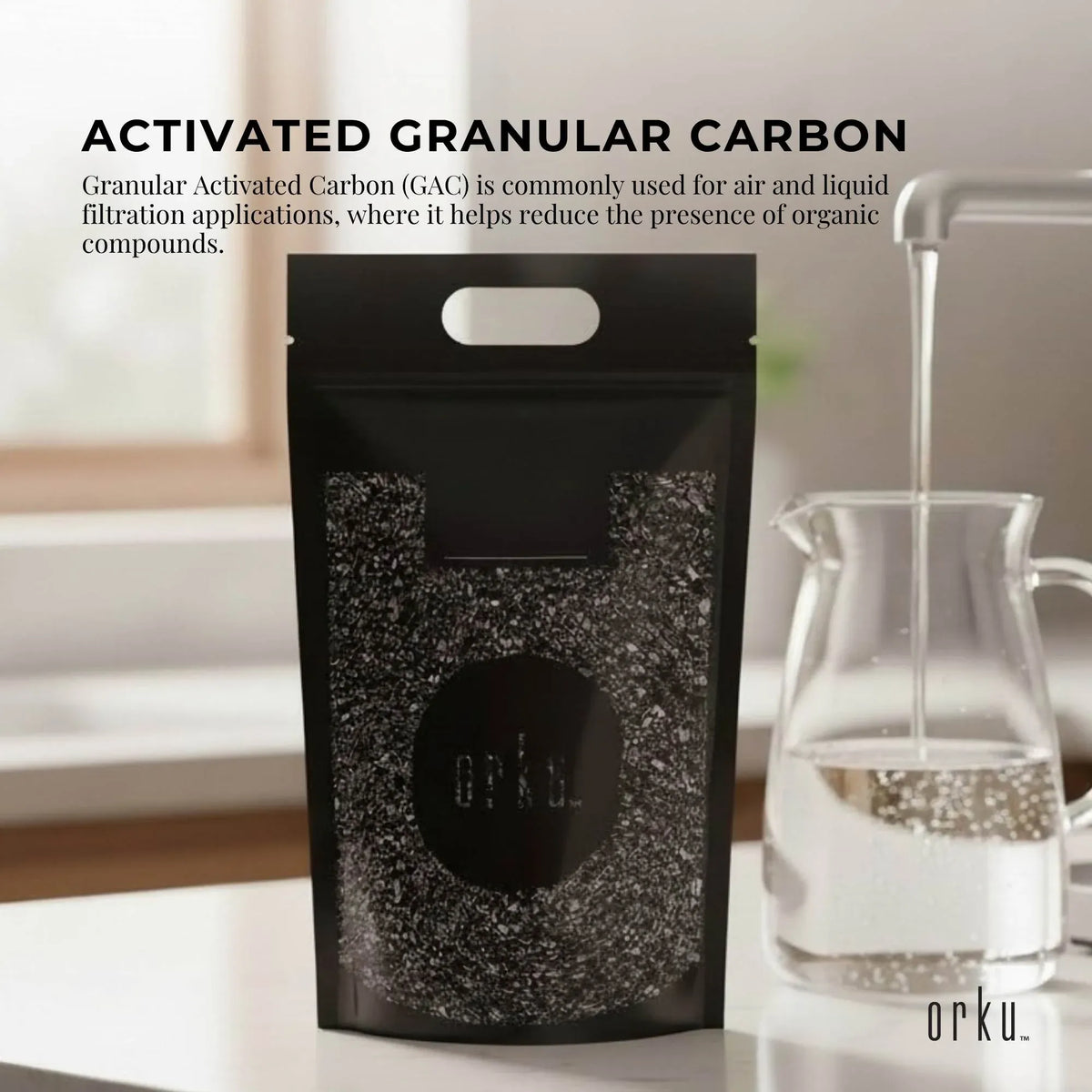 Orku Bulk 10Kg Granular Activated Carbon GAC Coconut Shell Charcoal Filtration