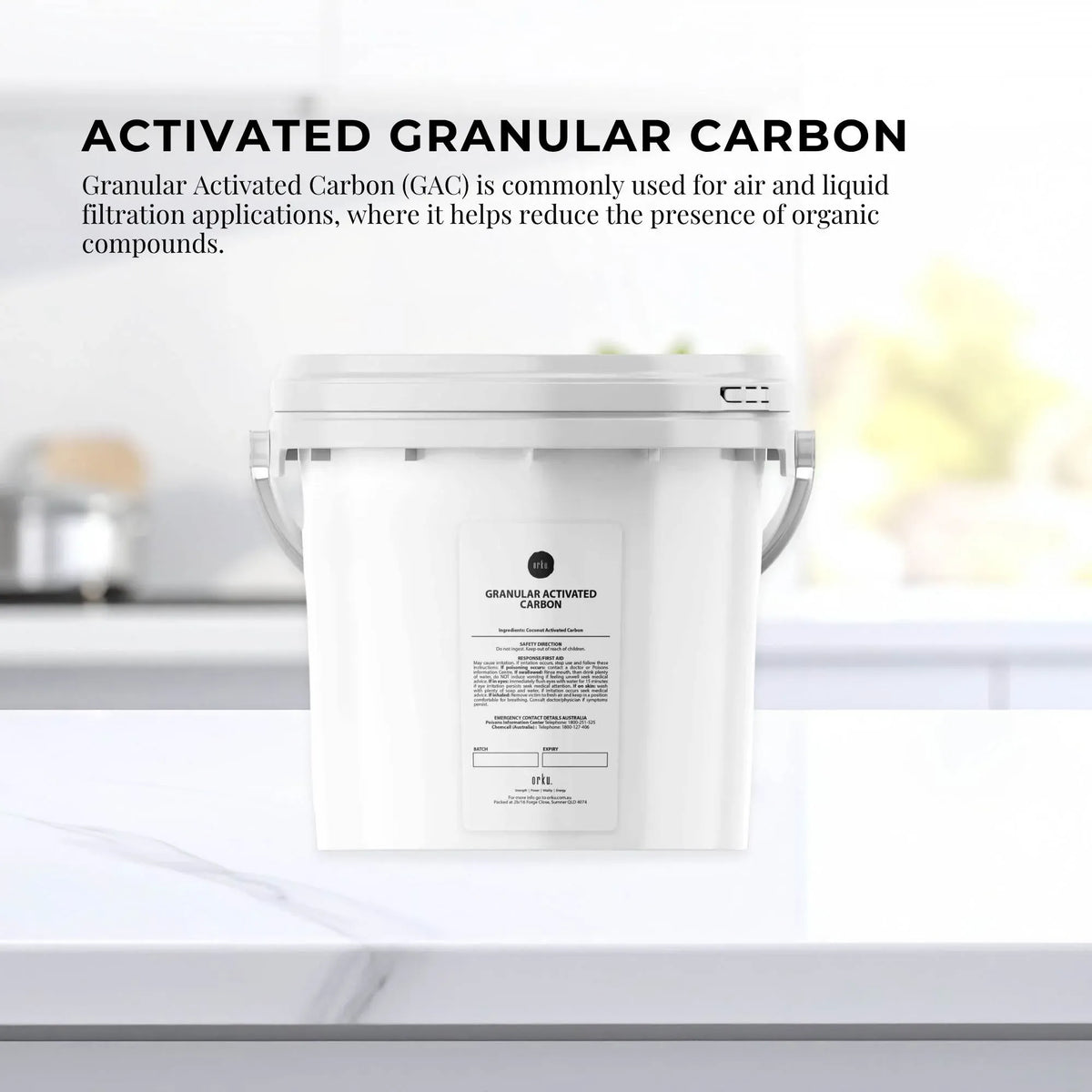 Orku 2.5Kg Granular Activated Carbon GAC Coconut Shell Charcoal Filtration Media
