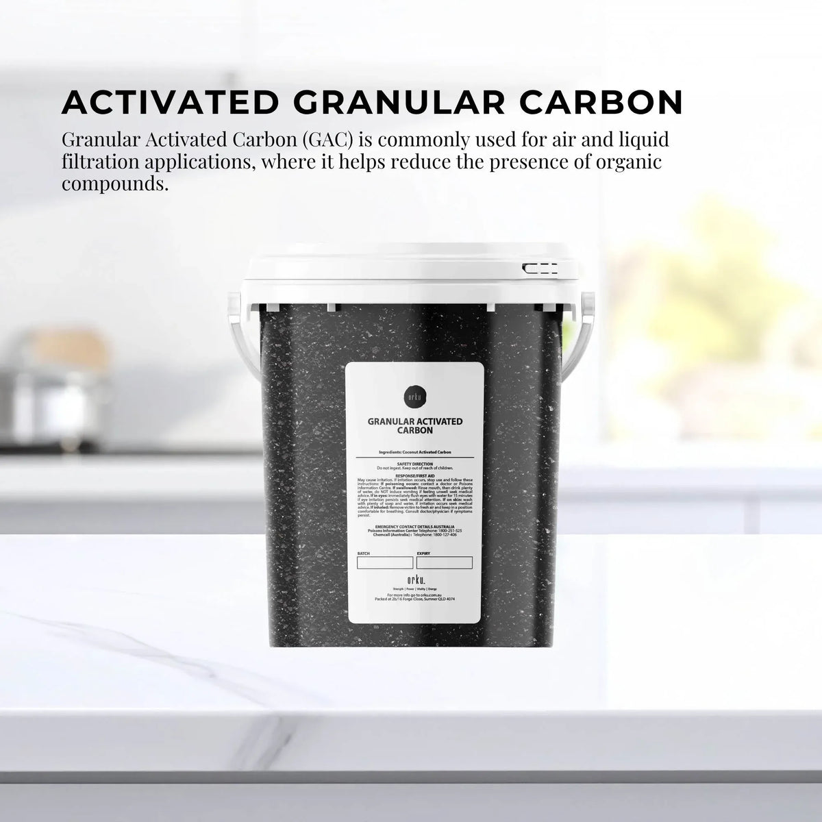 Orku 600g Granular Activated Carbon GAC Coconut Shell Charcoal Filtration Media