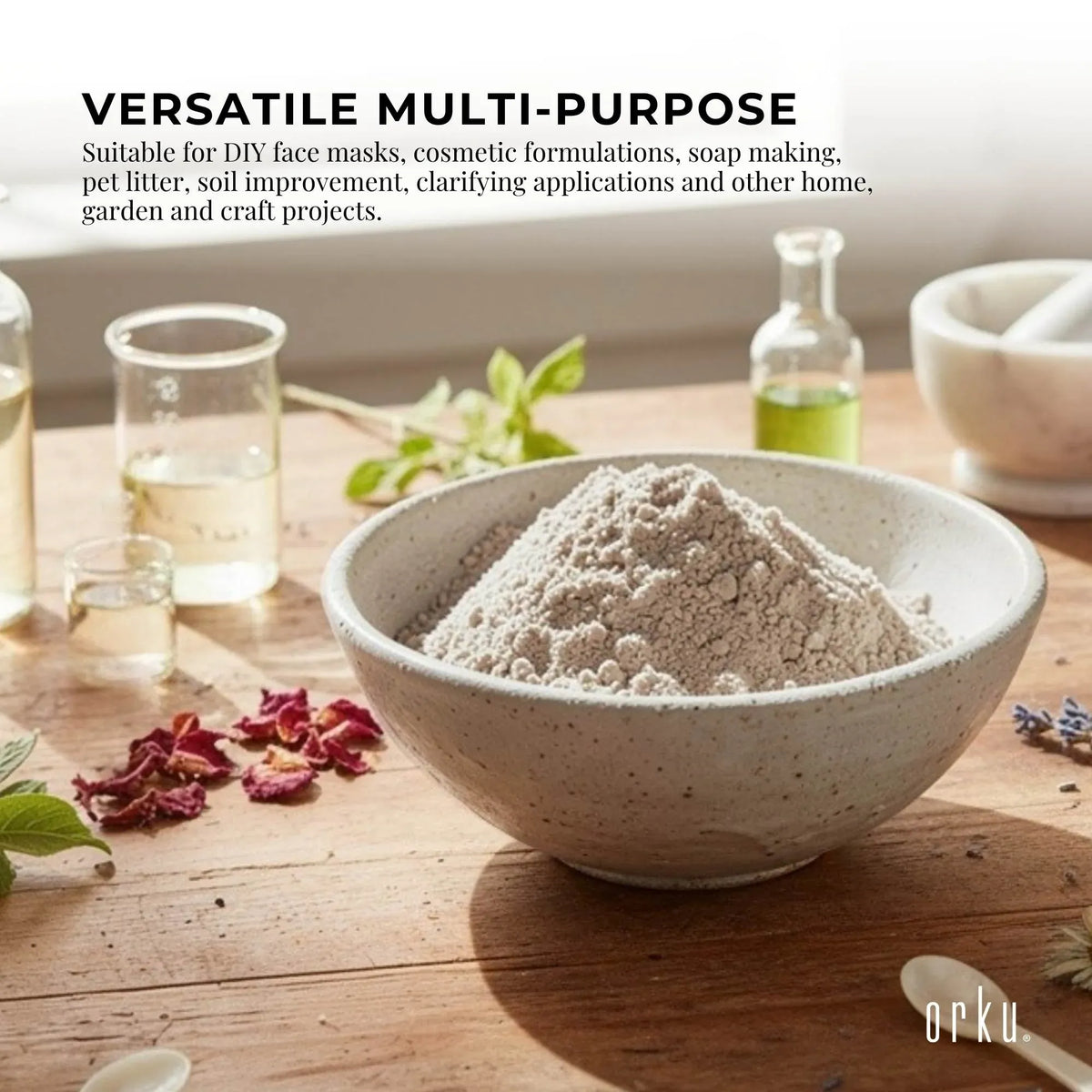 Orku 2Kg Organic Bentonite Clay Powder Cosmetic Grade Montmorillonite