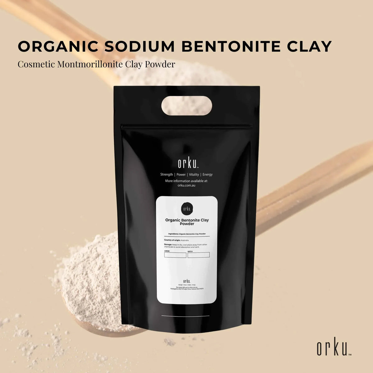 Orku 10Kg Organic Bentonite Clay Powder Cosmetic Grade Montmorillonite