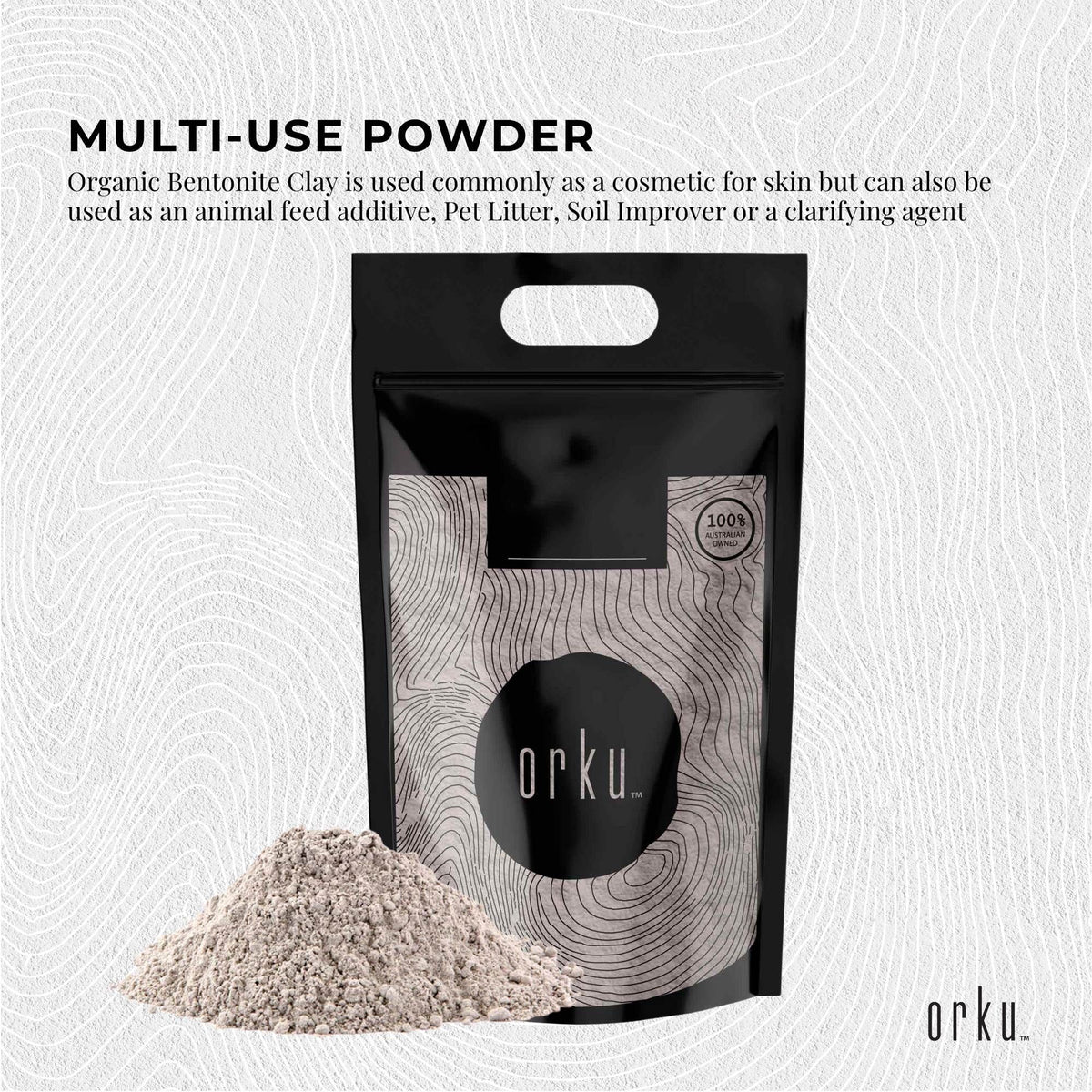 Orku 10Kg Organic Bentonite Clay Powder Cosmetic Grade Montmorillonite