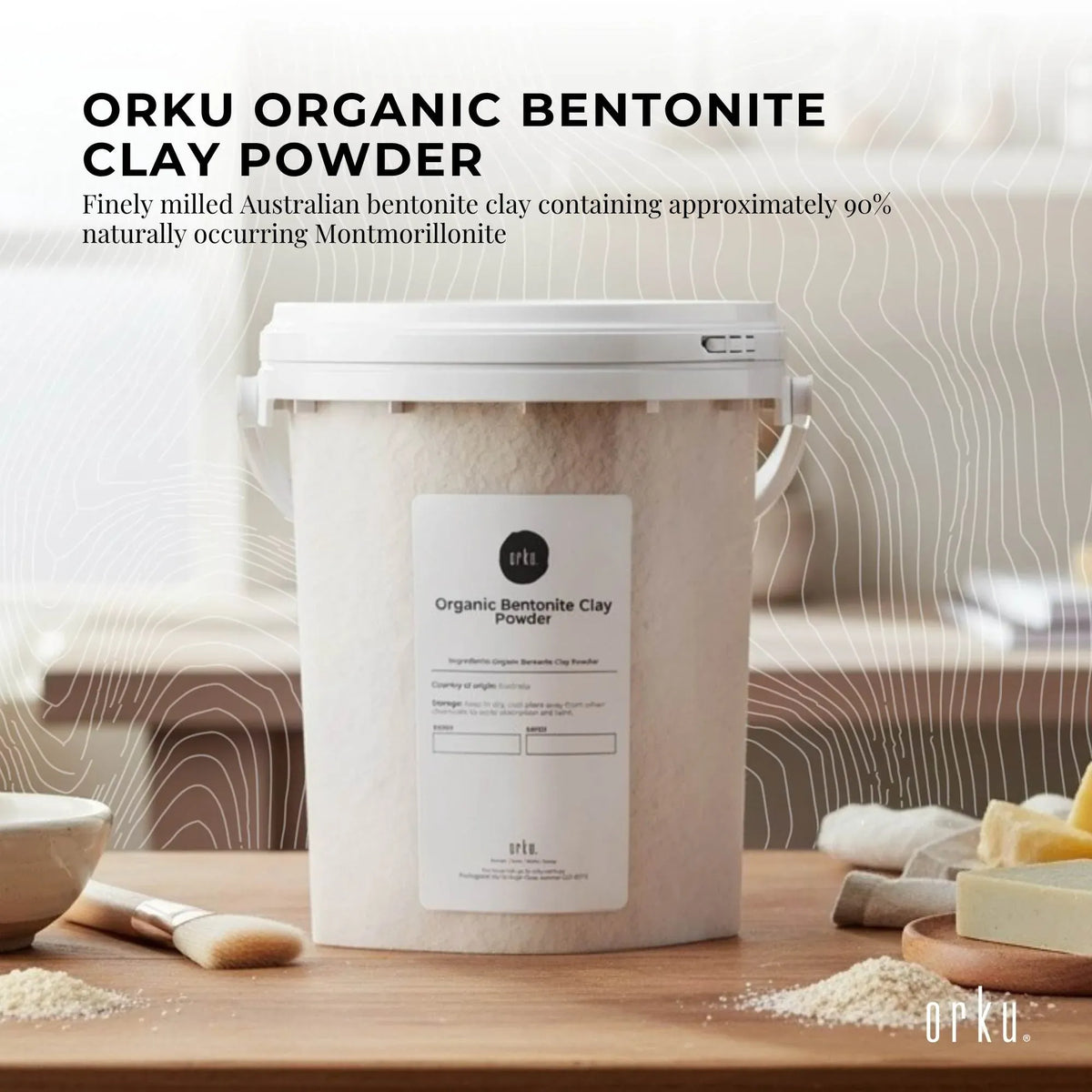 Orku 1.1Kg Organic Bentonite Clay Powder Cosmetic Grade Montmorillonite