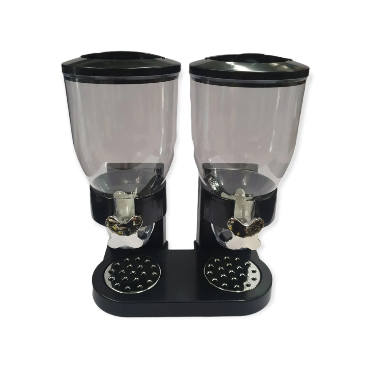 Kitchee 4L Double Cereal Dispenser Countertop for Rice Grains Storage Black